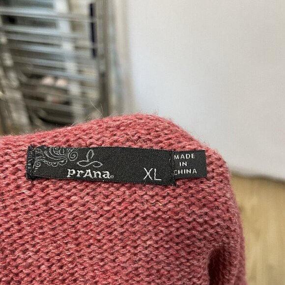 prAna Wool Blend Boat Neck Oversized Boxy Stripe Sweater Red size XL - Picture 10 of 10